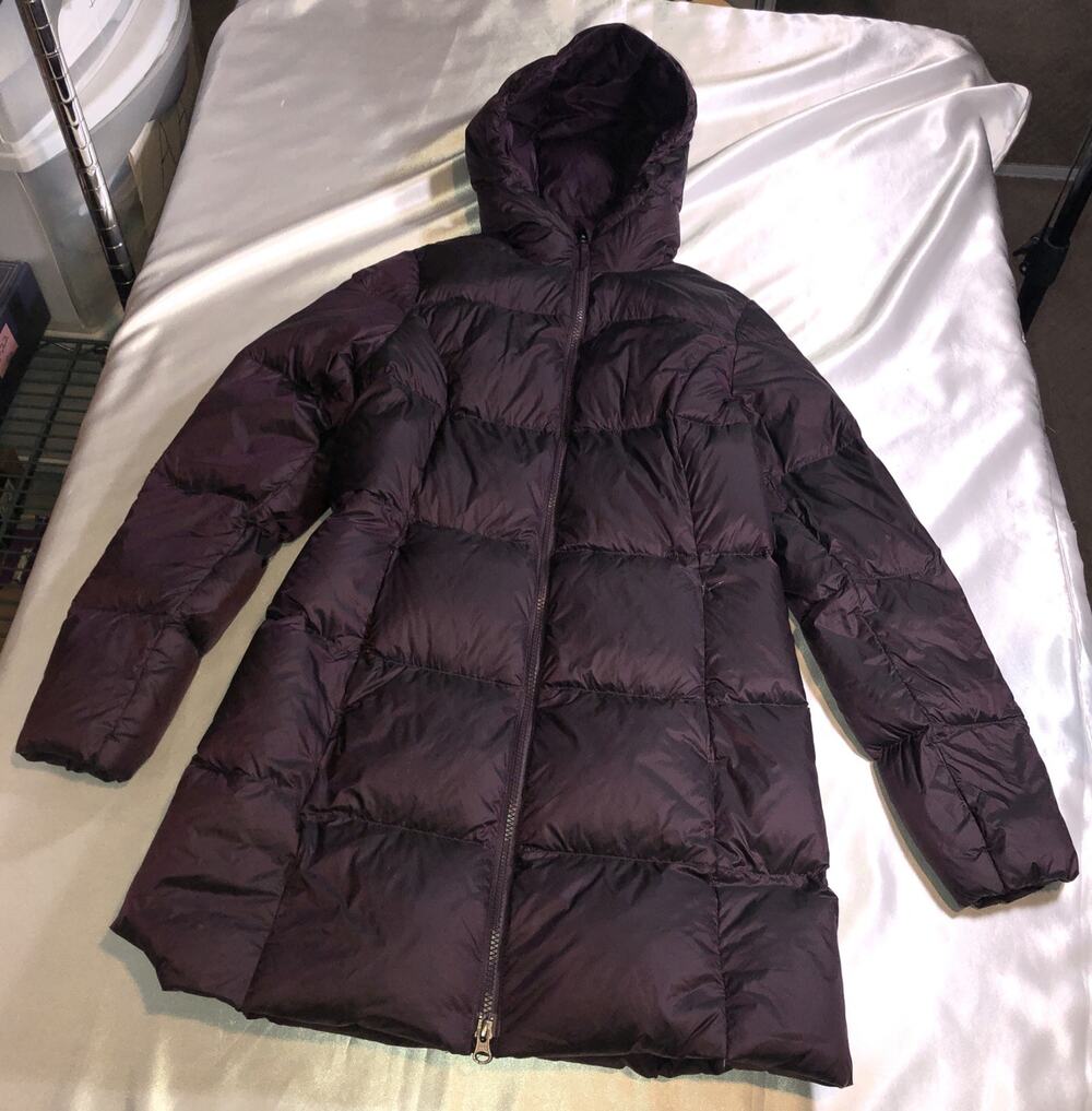 Eddie Bauer Luna Peak Down Parka Puffer Jacket Quilted Purple/Burgundy Size S